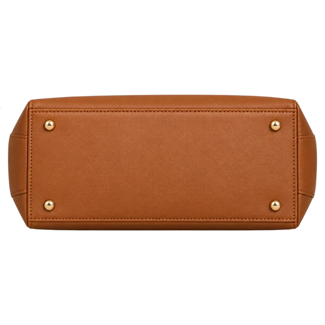 BagCouture Amber Pocket Faux Leather Tote Handbag