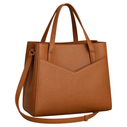 BagCouture Amber Pocket Faux Leather Tote Handbag