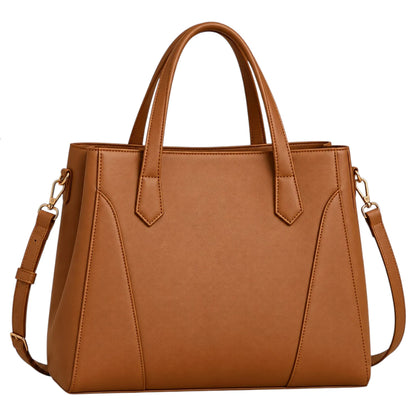 BagCouture Amber Pocket Faux Leather Tote Handbag