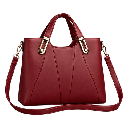 BagCouture Burgundy Curve Faux Leather Satchel Handbag