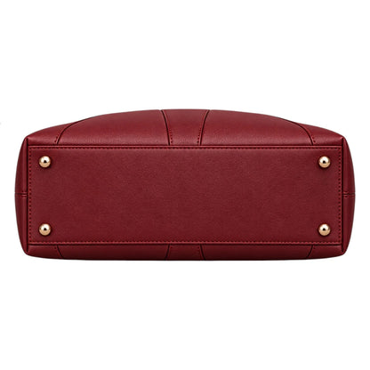 BagCouture Burgundy Curve Faux Leather Satchel Handbag