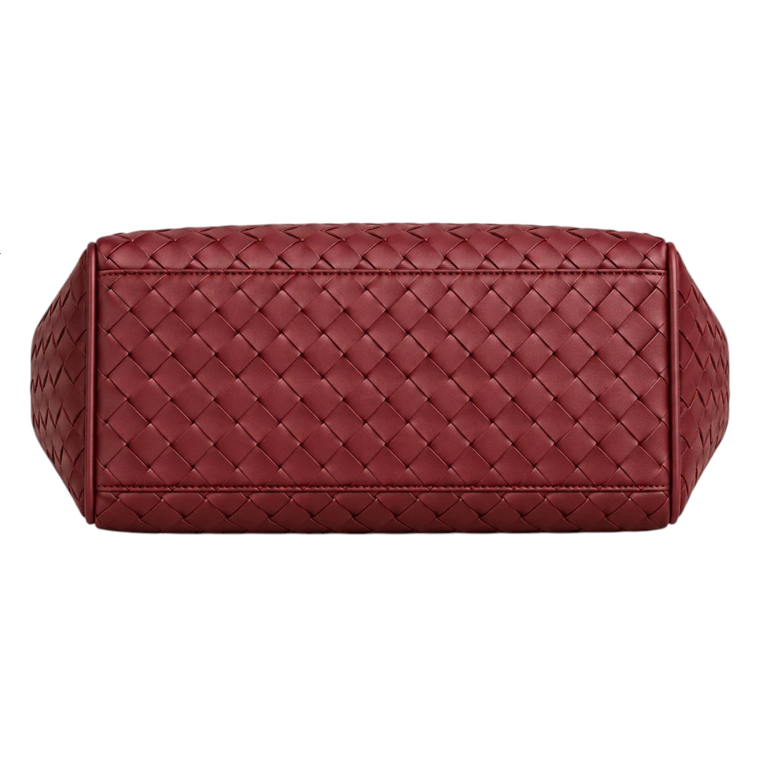 BagCouture Rose Weave Faux Leather Satchel Handbag