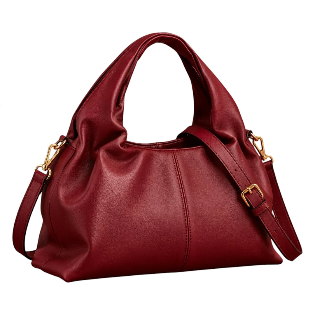 BagCouture Ruby Slouch Faux Leather Hobo Handbag