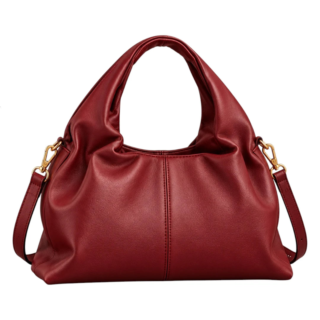BagCouture Ruby Slouch Faux Leather Hobo Handbag